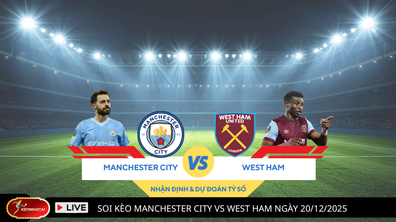 Soi kèo Manchester City vs West Ham